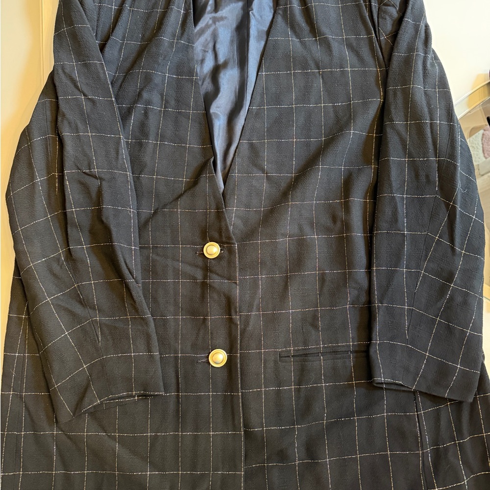 Liz Claiborne Black Checkered Blazer